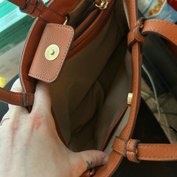 Nanette Lepore Brown Tote Bag With Gold Hardware *Crossbody Strap Not Included* - Picture 7 of 10